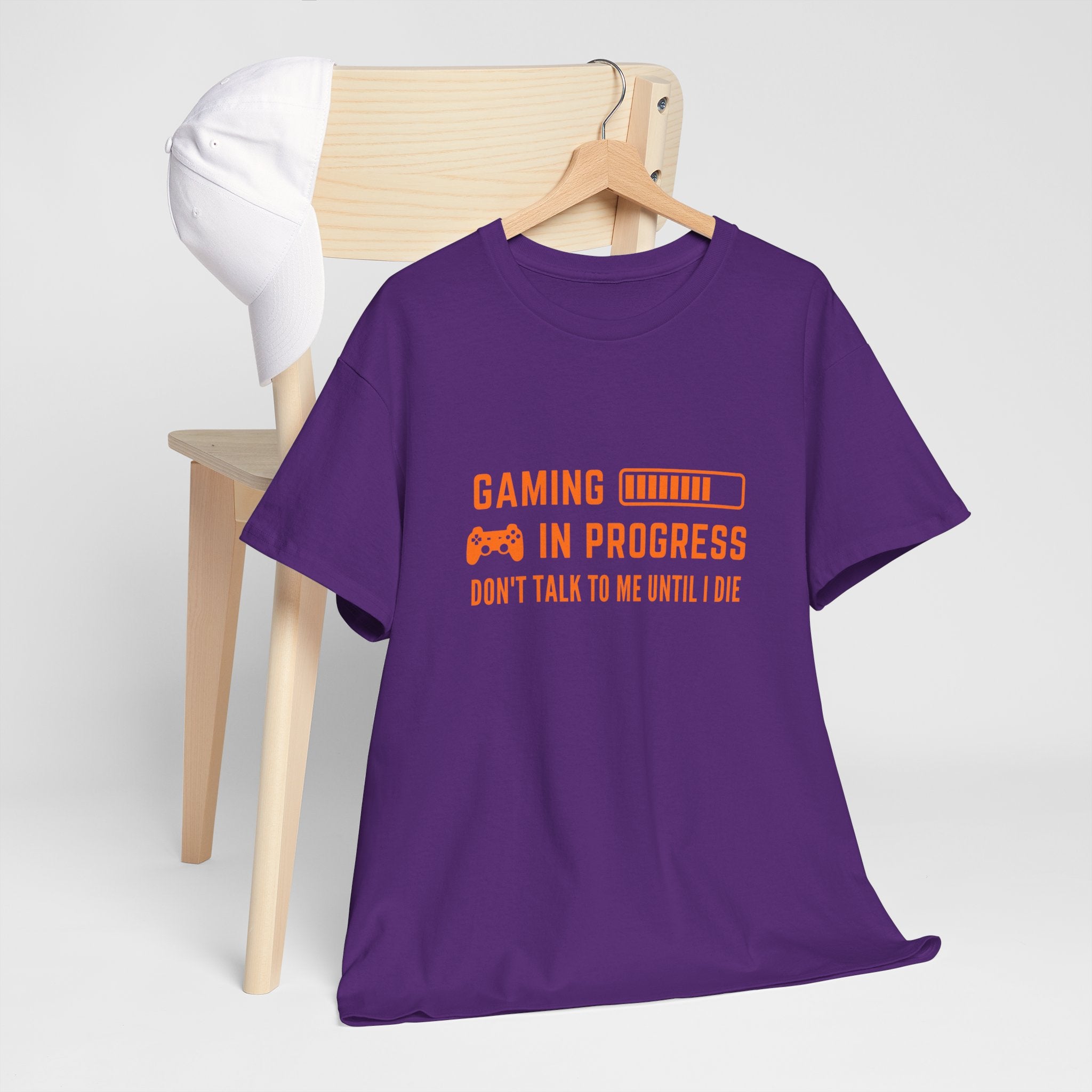 Gaming In Progress Unisex Heavy Cotton Tee, Gamer Gift, Funny Shirt, Birthday Present, Video Game Lover Tee, Casual Wear