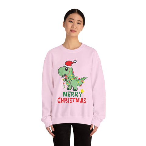 Dinosaur Christmas Sweatshirt - Cute Holiday Crewneck for Kids & Adults
