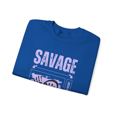 Savage Graphic Crewneck Sweatshirt, Unisex Sweatshirt, Casual Streetwear, Cozy Apparel for All Occasions