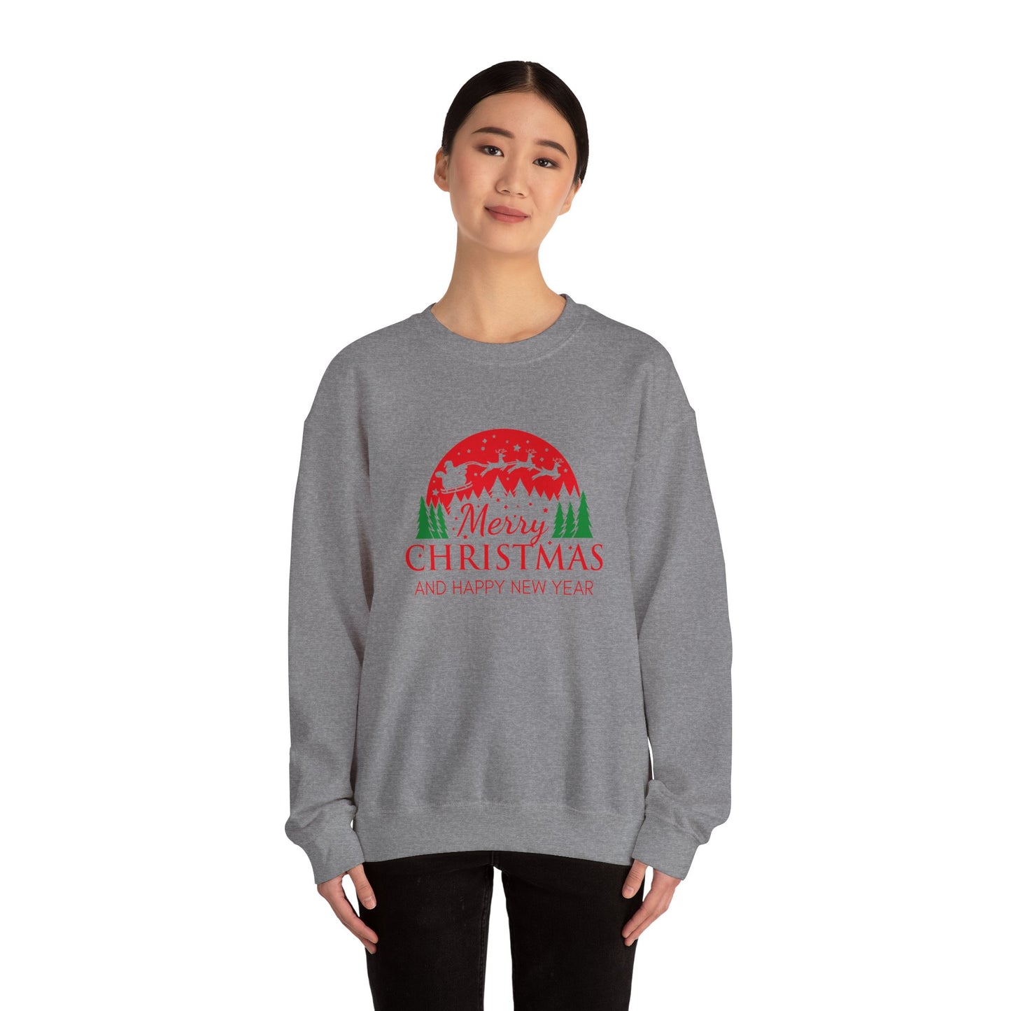 Merry Christmas Crewneck Sweatshirt, Cozy Holiday Sweatshirt, Winter Gift, Unisex Sweater, Christmas Celebration Apparel