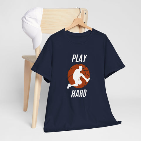 Play Hard Basketball Tee, Sports T-Shirt, Unisex Cotton Top, Gift for Sports Lovers, Athletic Wear, Casual Fitness Shirt
