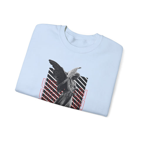 Urban Angel Graphic Sweatshirt, Unisex Crewneck Sweatshirt, Casual Streetwear, Perfect for Gift, Cozy Layering