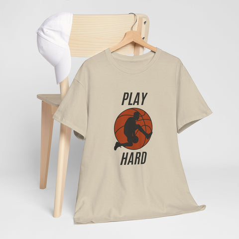 Play Hard Basketball Tee, Sports T-Shirt, Unisex Cotton Top, Gift for Sports Lovers, Athletic Wear, Casual Fitness Shirt