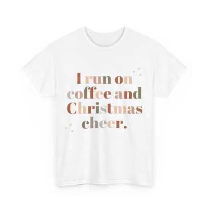 Coffee and Christmas Cheer Tee, Festive Unisex T-Shirt, Holiday Apparel, Comfy Christmas Gift, Funny Gift for Coffee Lovers