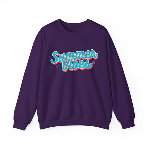 Retro Summer Vibes Crewneck Sweatshirt, Cozy Unisex Pullover, Perfect for Pool Parties, Beach Days, Summer Festivals, Gift Idea