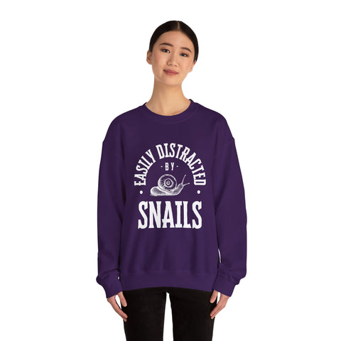 Snail Lover Sweatshirt, Funny Nature Gift, Cozy Crewneck, Distracted by Snails, Birthday Present, Relaxed Pullover, Casual Jumper