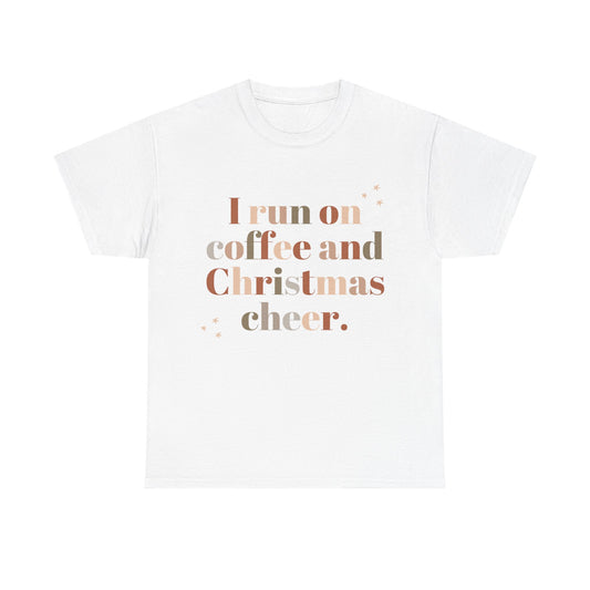 Coffee and Christmas Cheer Tee, Festive Unisex T-Shirt, Holiday Apparel, Comfy Christmas Gift, Funny Gift for Coffee Lovers