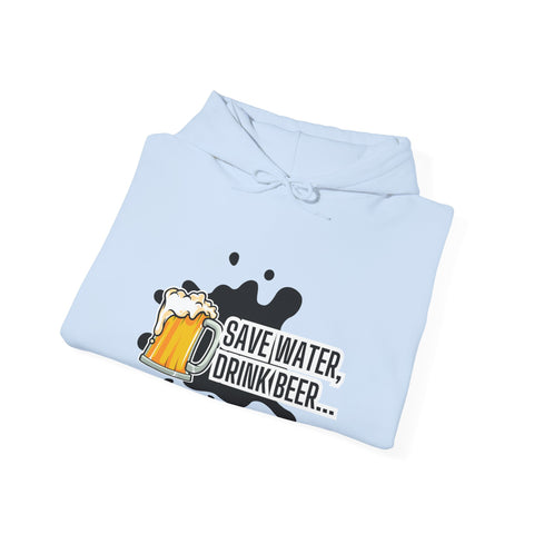 Save Water Drink Beer Hoodie, Funny Sweatshirt for Beer Lovers, Perfect Gift for Dad, Birthday, Casual Wear, Cozy Apparel