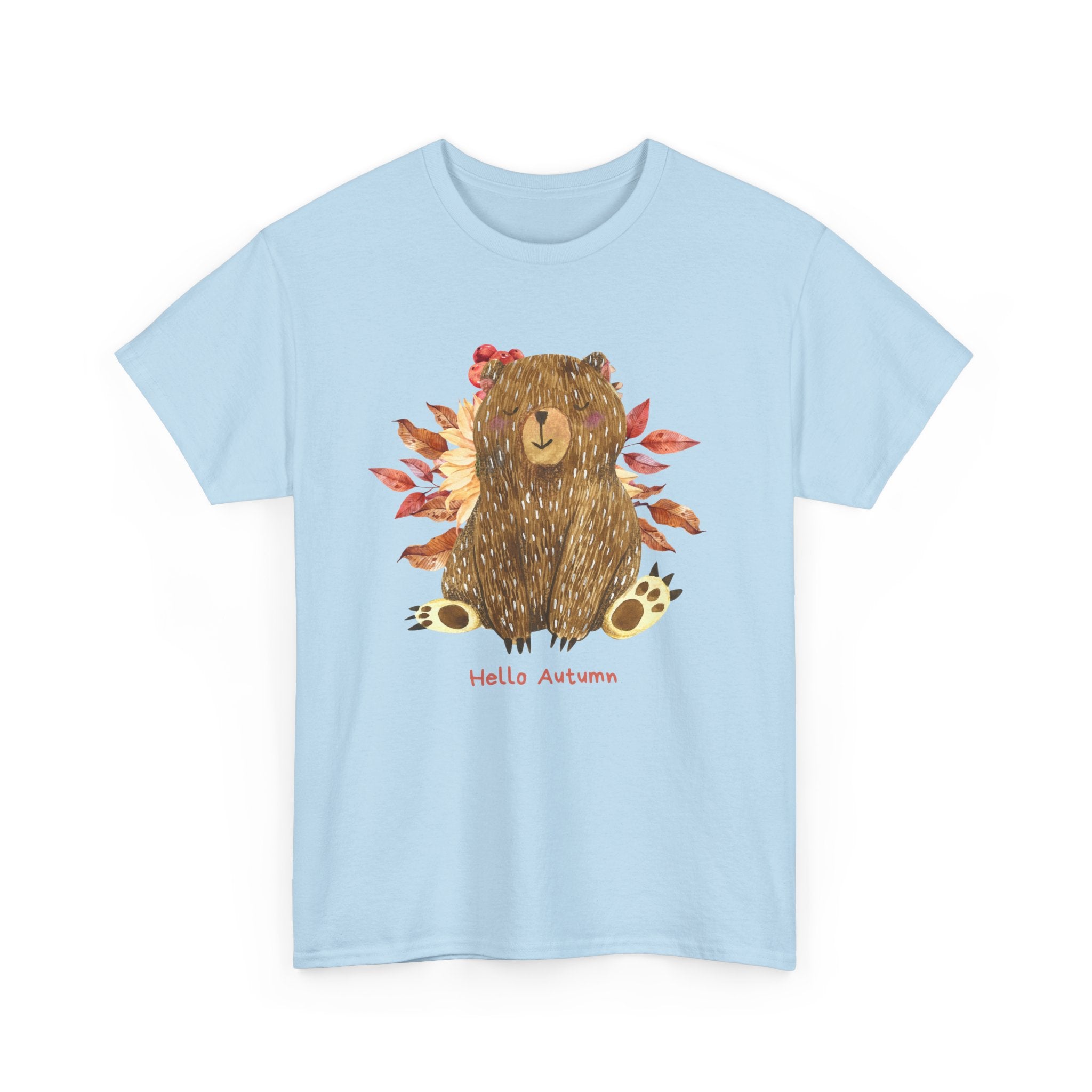 Cozy Autumn Bear Tee, Perfect for Fall Celebrations, Casual Wear, Unisex Cotton T-Shirt, Cute Autumn Apparel