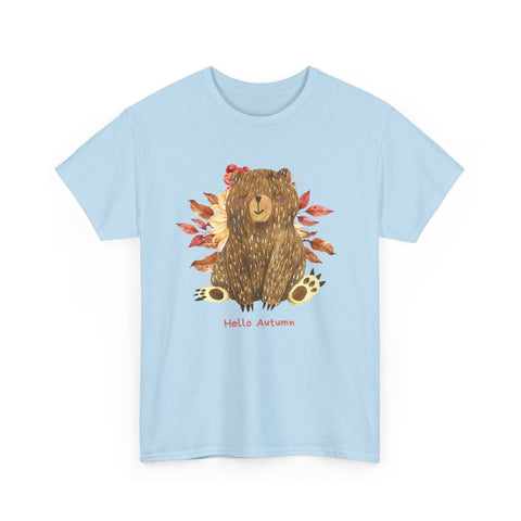 Cozy Autumn Bear Tee, Perfect for Fall Celebrations, Casual Wear, Unisex Cotton T-Shirt, Cute Autumn Apparel