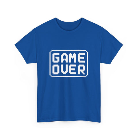 Game Over Unisex Heavy Cotton Tee, Retro Gamer Shirt, Video Game T-Shirt, Casual Gaming Apparel