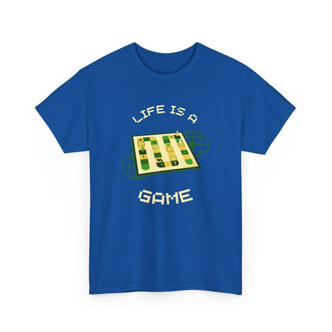 Life is a Game Unisex Heavy Cotton Tee, Casual Wear, Fun Gaming T-Shirt, Everyday Comfort