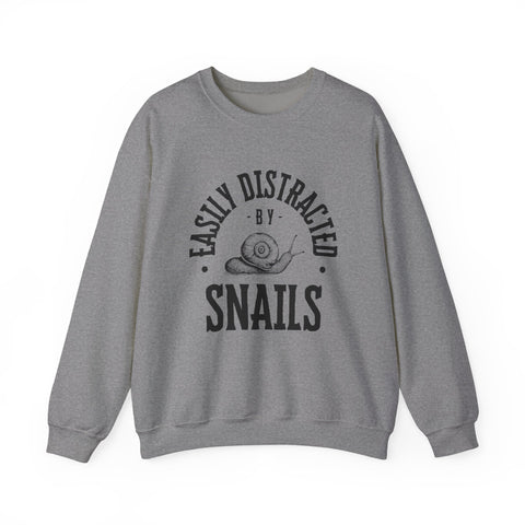 Snail Lover Sweatshirt, Funny Nature Gift, Cozy Crewneck, Distracted by Snails, Birthday Present, Relaxed Pullover, Casual Jumper