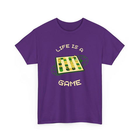 Life is a Game Unisex Heavy Cotton Tee, Casual Wear, Fun Gaming T-Shirt, Everyday Comfort