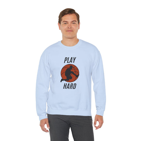 Play Hard Basketball Crewneck Sweatshirt, Unisex Sportswear, Active Lifestyle Sweatshirt, Perfect for Athletes and Coaches