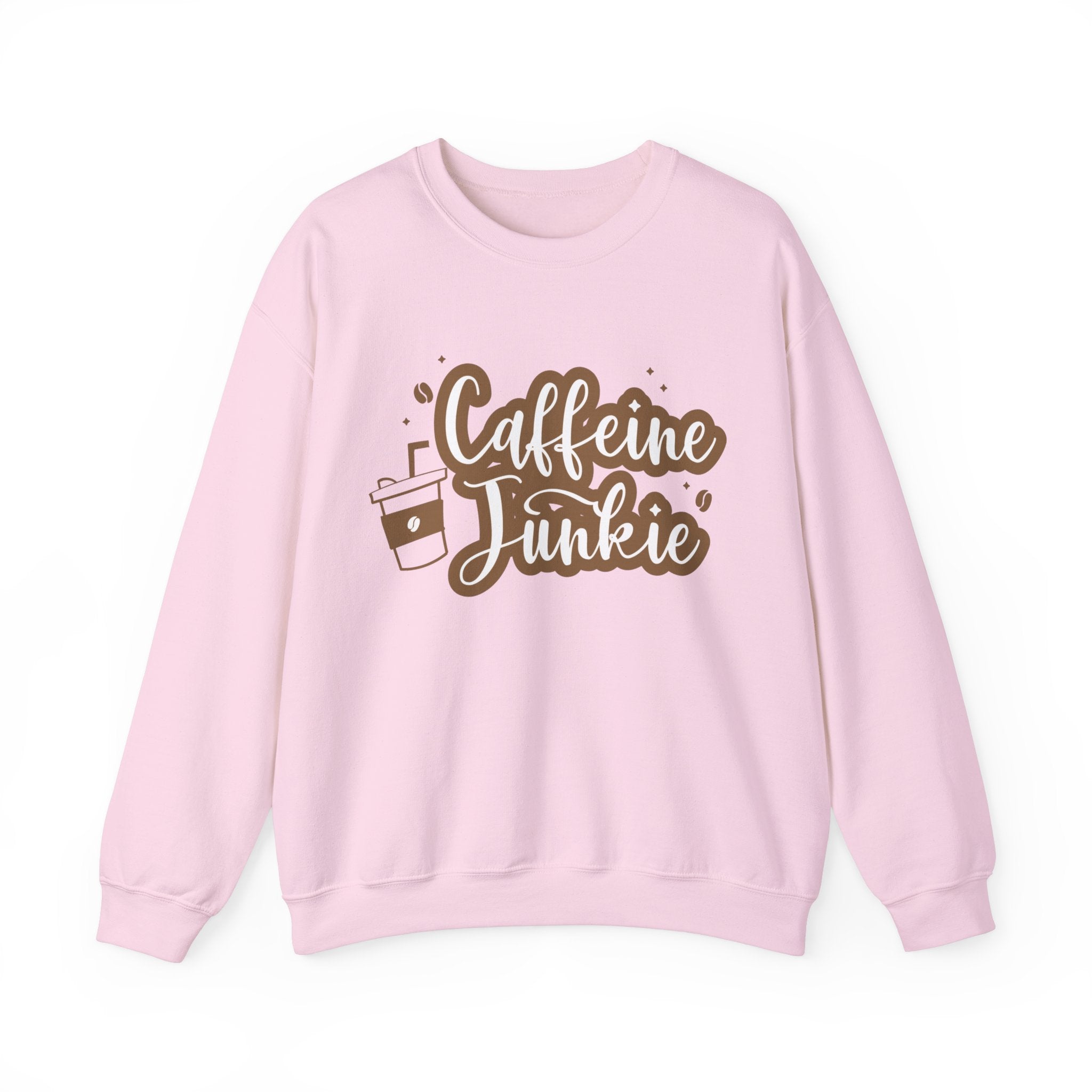 Caffeine Junkie Crewneck Sweatshirt | Cozy Gift for Coffee Lovers, Perfect for Fall, Everyday Wear, Casual Style, Gift for Her