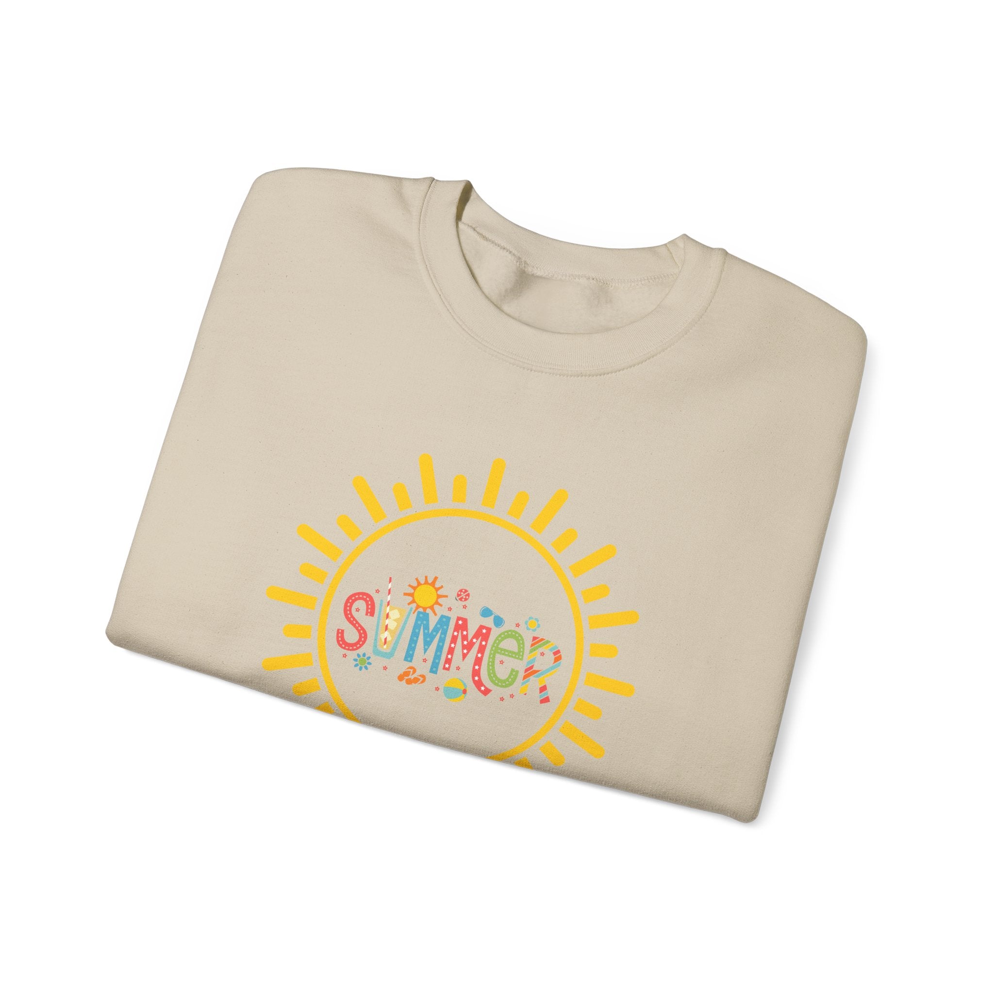 Cheerful Summer Sun Sweatshirt, Cozy Crewneck, Unisex Pullover, Vacation Wear