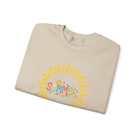 Cheerful Summer Sun Sweatshirt, Cozy Crewneck, Unisex Pullover, Vacation Wear