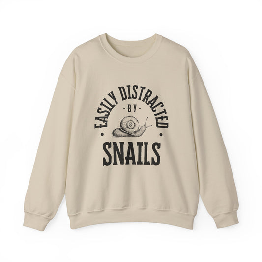 Snail Lover Sweatshirt, Funny Nature Gift, Cozy Crewneck, Distracted by Snails, Birthday Present, Relaxed Pullover, Casual Jumper