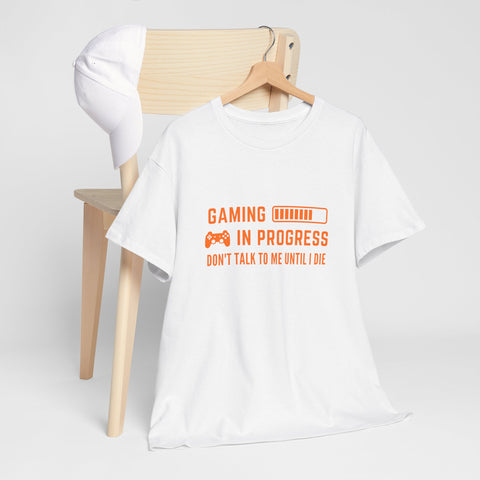 Gaming In Progress Unisex Heavy Cotton Tee, Gamer Gift, Funny Shirt, Birthday Present, Video Game Lover Tee, Casual Wear