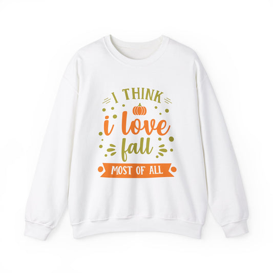 Fall Love Crewneck Sweatshirt, Cozy Autumn Apparel, Perfect for Thanksgiving, Pumpkin Lover Gift, Unisex Fall Fashion, Seasonal Sweater