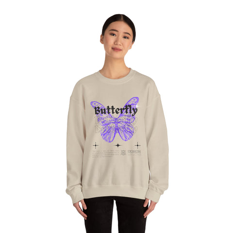 Butterfly Graphic Crewneck Sweatshirt, Unisex Sweatshirt, Cozy,Streetwear Fashion, Spring Wardrobe Essential, Butterfly Lover's Gift