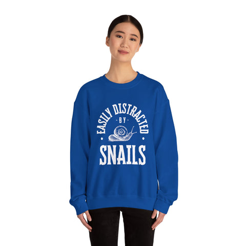 Snail Lover Sweatshirt, Funny Nature Gift, Cozy Crewneck, Distracted by Snails, Birthday Present, Relaxed Pullover, Casual Jumper