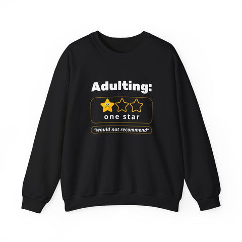 Adulting Sweatshirt - Humor Crewneck for Students, Gift for Millennials, Cozy Lounge Wear, Funny Sweatshirt for Birthdays, Adult Humor
