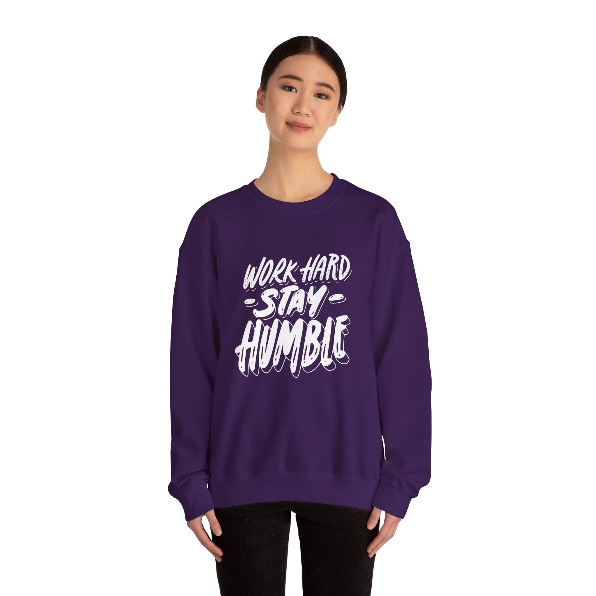 Inspirational Crewneck Sweatshirt - Work Hard Stay Humble, Motivational Gift, Cozy Apparel, Unisex Sweatshirt, Casual Wear