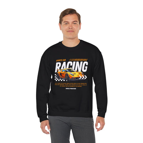 Sporty Racing Sweatshirt for Car Enthusiasts, Unisex Crewneck Pullover, Perfect for Racing Events, Casual Wear