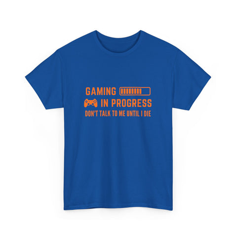 Gaming In Progress Unisex Heavy Cotton Tee, Gamer Gift, Funny Shirt, Birthday Present, Video Game Lover Tee, Casual Wear