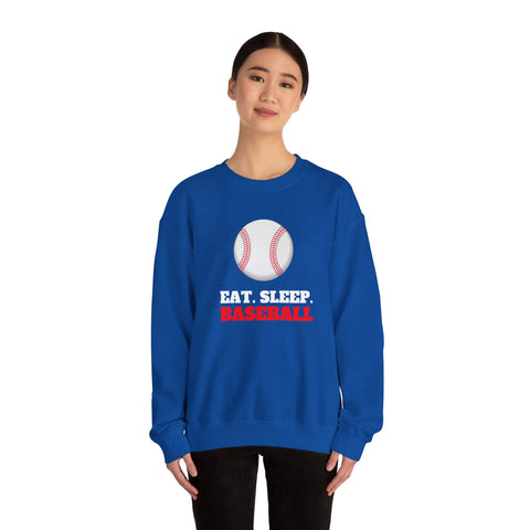Baseball Sweatshirt - Eat Sleep Baseball, Unisex Crewneck, Gift for Baseball Fans, Sports Apparel, Cozy Sweatshirt