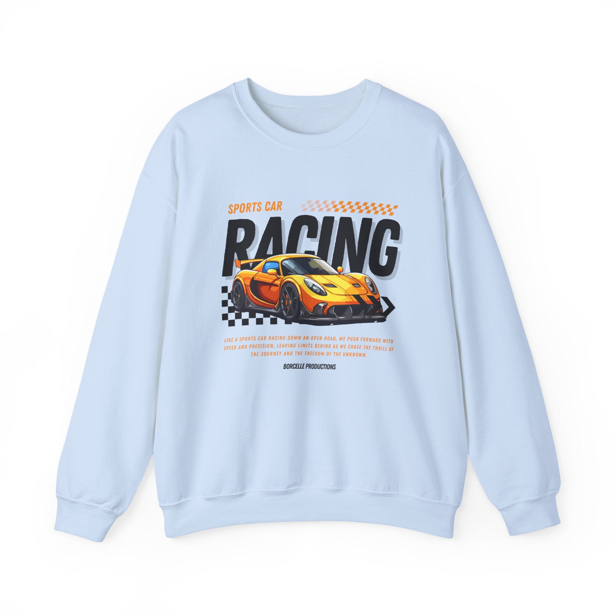 Sporty Racing Sweatshirt for Car Enthusiasts, Unisex Crewneck Pullover, Perfect for Racing Events, Casual Wear