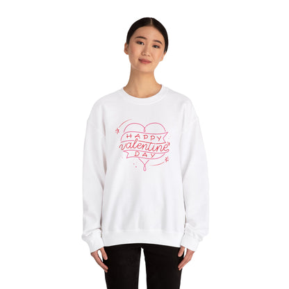 Happy Valentine's Day Sweatshirt, Cozy Valentine's Gift, Unisex Crewneck, Couple's Outfit, Cute Love Apparel, Winter Fashion