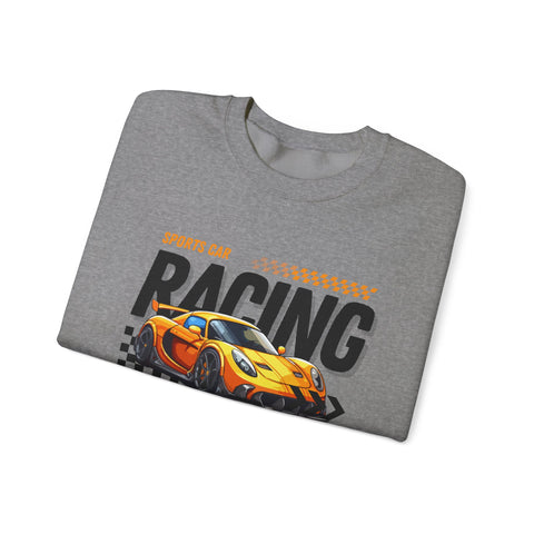 Sporty Racing Sweatshirt for Car Enthusiasts, Unisex Crewneck Pullover, Perfect for Racing Events, Casual Wear