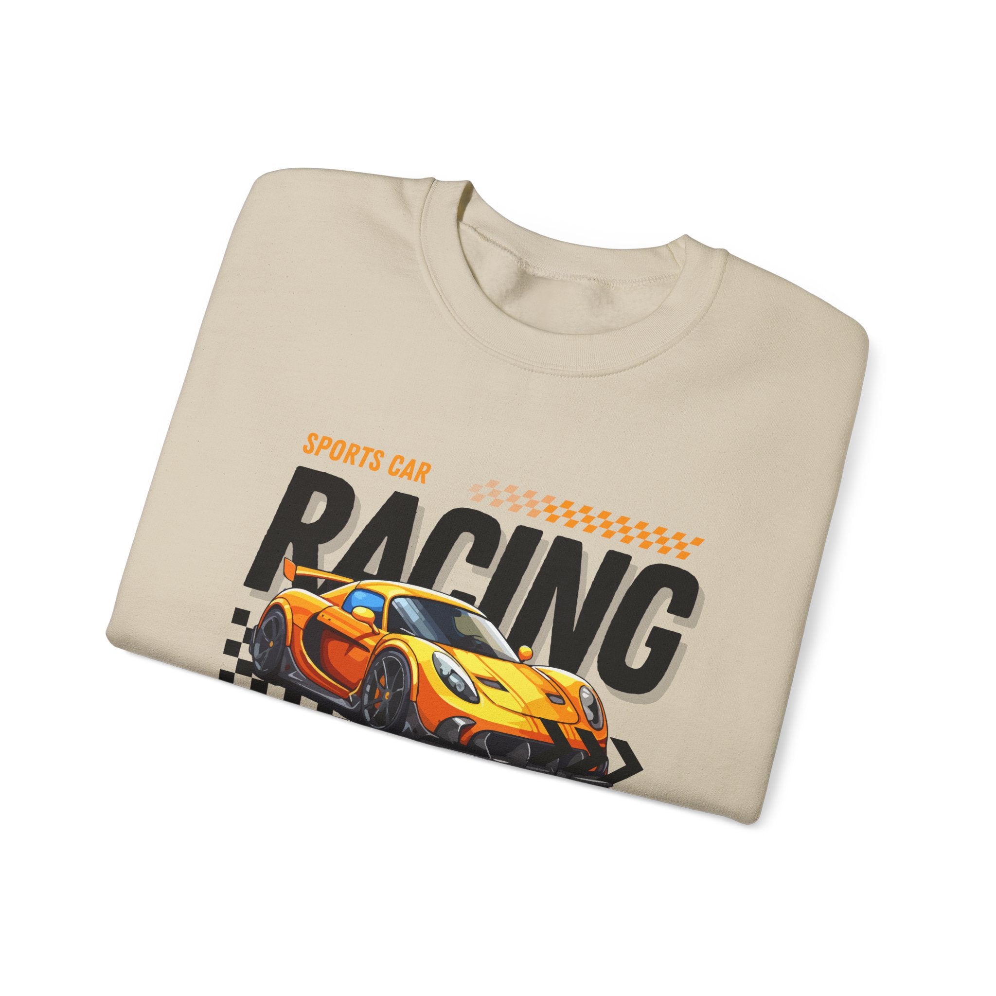 Sporty Racing Sweatshirt for Car Enthusiasts, Unisex Crewneck Pullover, Perfect for Racing Events, Casual Wear
