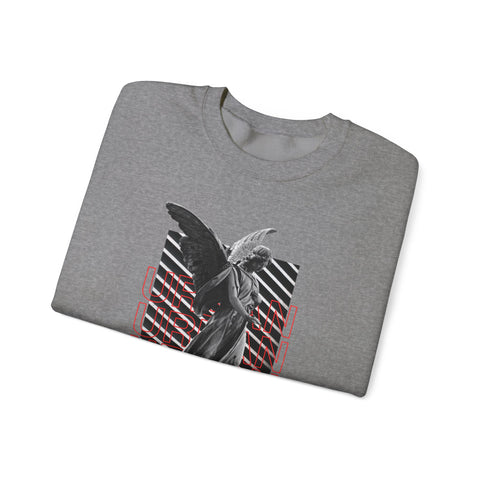 Urban Angel Graphic Sweatshirt, Unisex Crewneck Sweatshirt, Casual Streetwear, Perfect for Gift, Cozy Layering