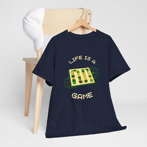 Life is a Game Unisex Heavy Cotton Tee, Casual Wear, Fun Gaming T-Shirt, Everyday Comfort