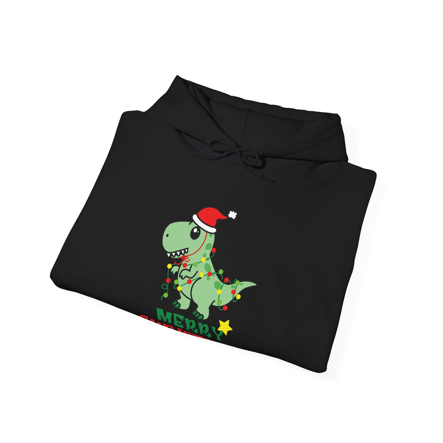 Dinosaur Christmas Hoodie, Merry Christmas Sweatshirt, Holiday Gift, Cute Dino Apparel, Unisex Pullover