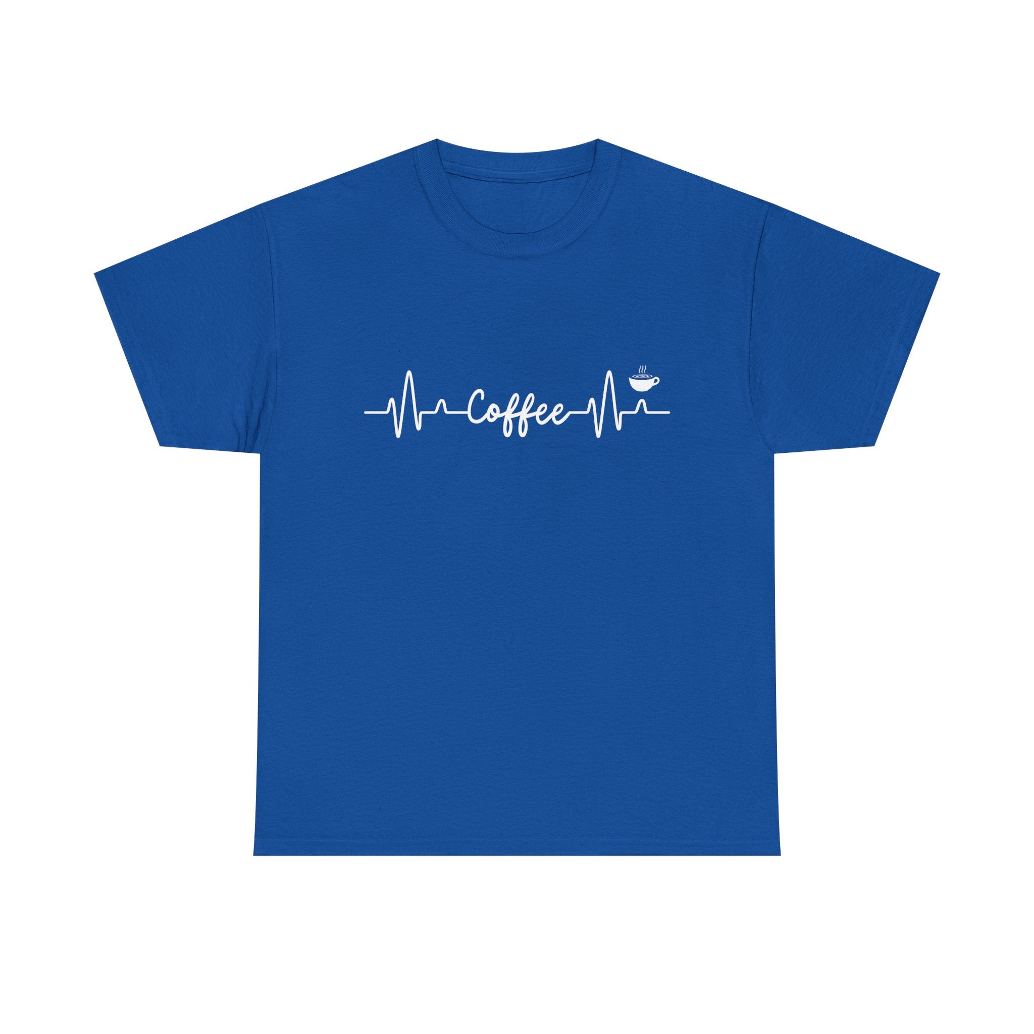 Coffee Heartbeat Unisex Tee, Ideal for Coffee Lovers, Birthday Gift, Casual Wear, Everyday Comfort, Coffee Tee Shirt, Coffee Lover Shirt,
