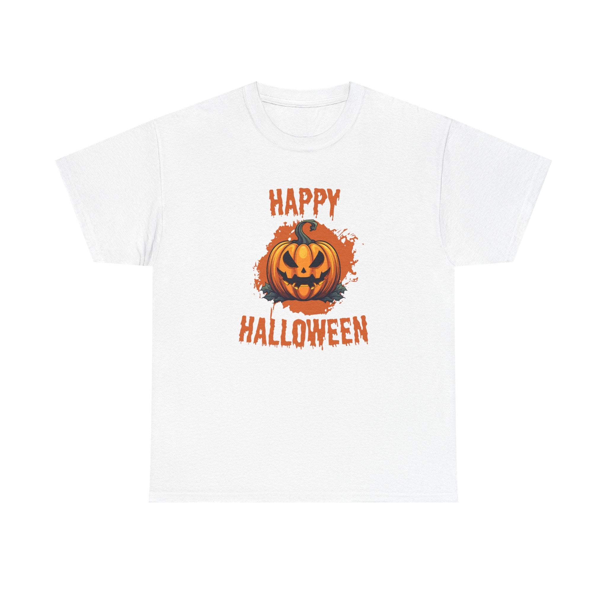 Halloween Unisex Heavy Cotton Tee, Spooky Pumpkin Graphic, Fall Festival Shirt, Halloween Party Top, Casual Autumn Apparel
