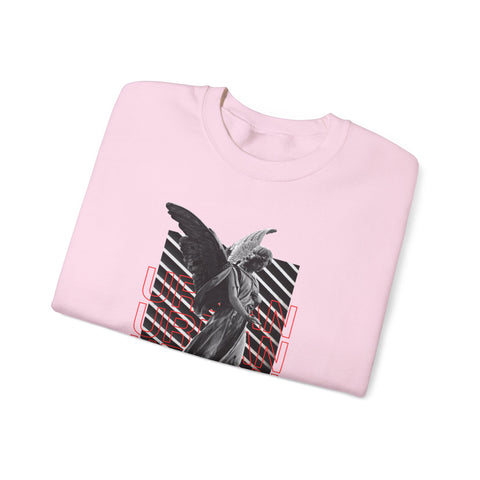Urban Angel Graphic Sweatshirt, Unisex Crewneck Sweatshirt, Casual Streetwear, Perfect for Gift, Cozy Layering