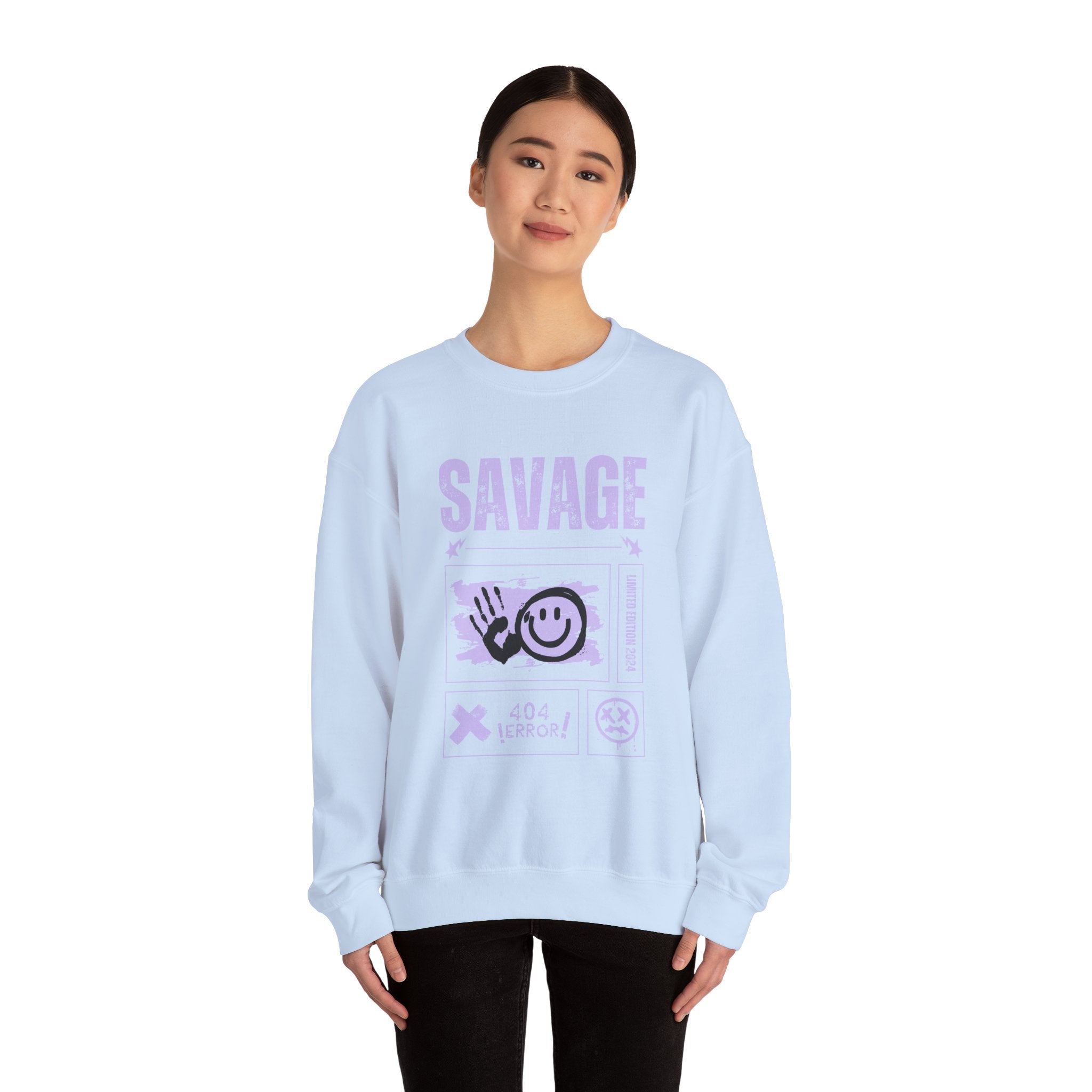 Savage Graphic Crewneck Sweatshirt, Unisex Sweatshirt, Casual Streetwear, Cozy Apparel for All Occasions