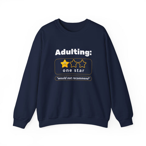 Adulting Sweatshirt - Humor Crewneck for Students, Gift for Millennials, Cozy Lounge Wear, Funny Sweatshirt for Birthdays, Adult Humor