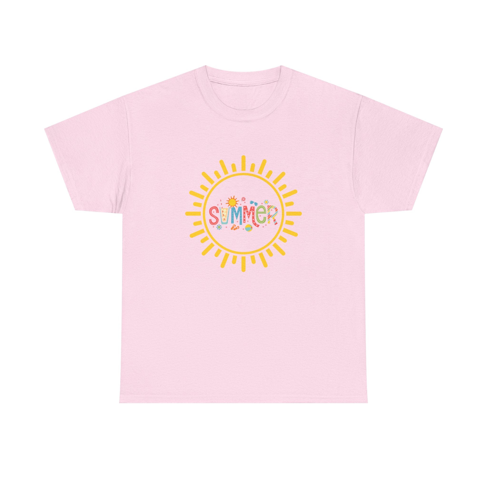 Summer Vibes Unisex Heavy Cotton Tee, Casual Summer Shirt, Retro Sunshine Tee