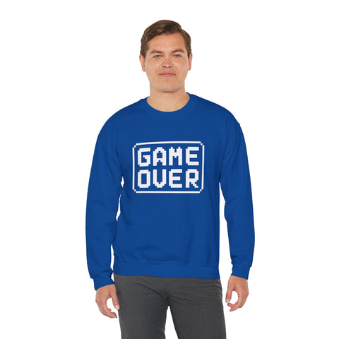 Pixel Art Game Over Sweatshirt, Retro Gaming Sweater, Cozy Unisex Pullover, Perfect Gift for Gamers, Versatile Casual Wear