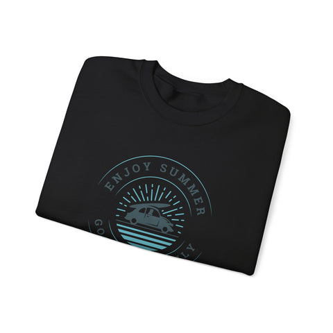 Enjoy Summer Good Vibes Crewneck Sweatshirt, Unisex Summer Apparel, Casual Layering, Beach Day Outfit, Gift for Travel Lovers