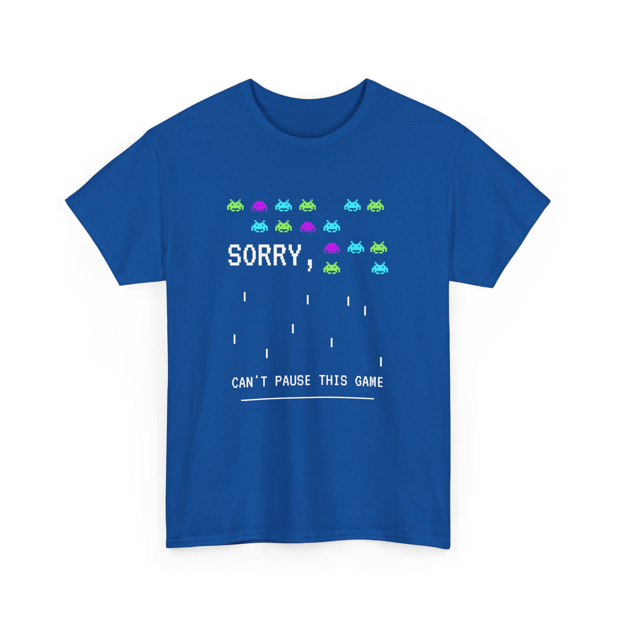 Retro Gamer Unisex Heavy Cotton Tee, Sorry Can't Pause This Game Shirt, Casual Wear T-Shirt, Fun Gaming Tee