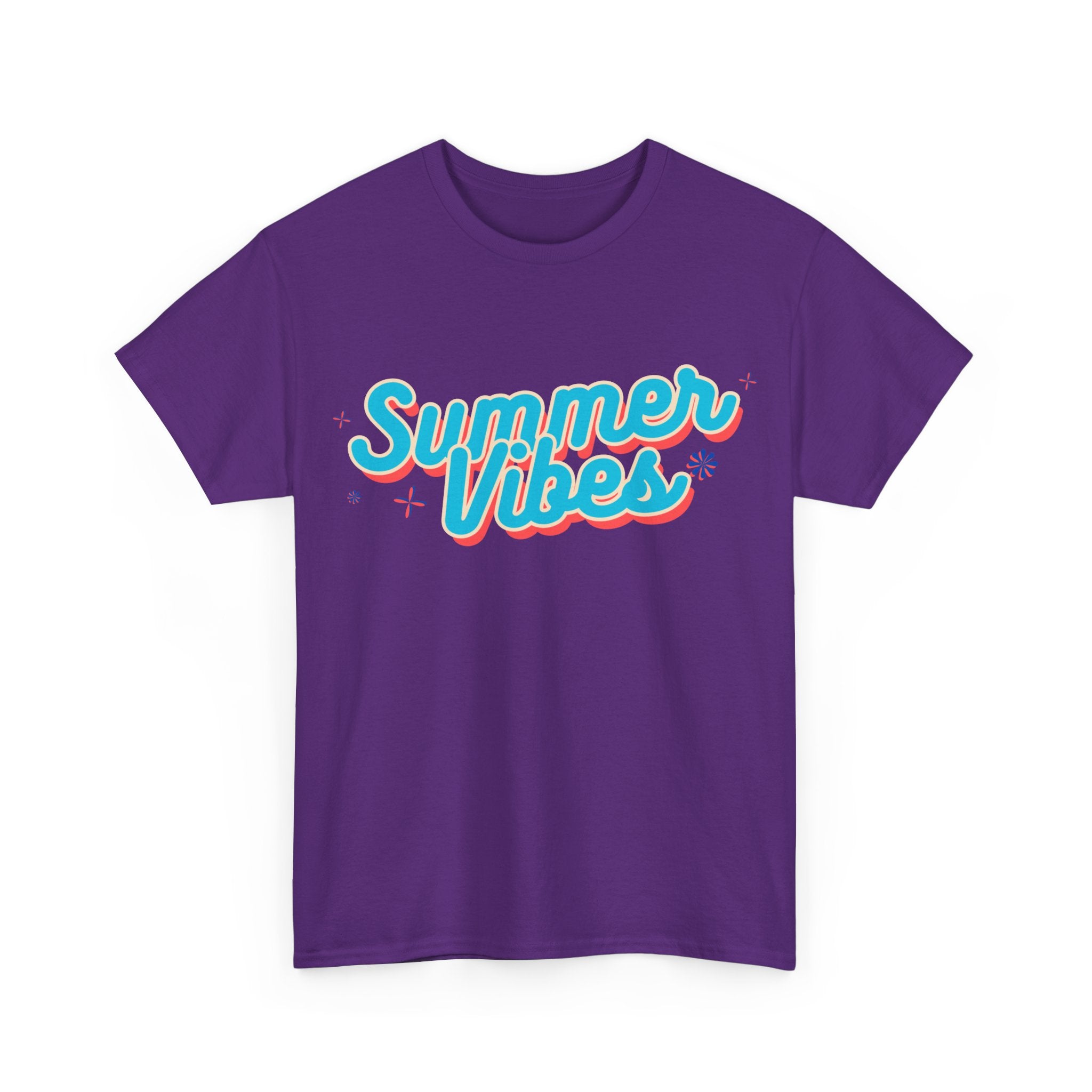 Summer Vibes Unisex Heavy Cotton Tee, Casual Summer Shirt, Beachwear, Gift for Friends, Vacation Essential, Fun Tee