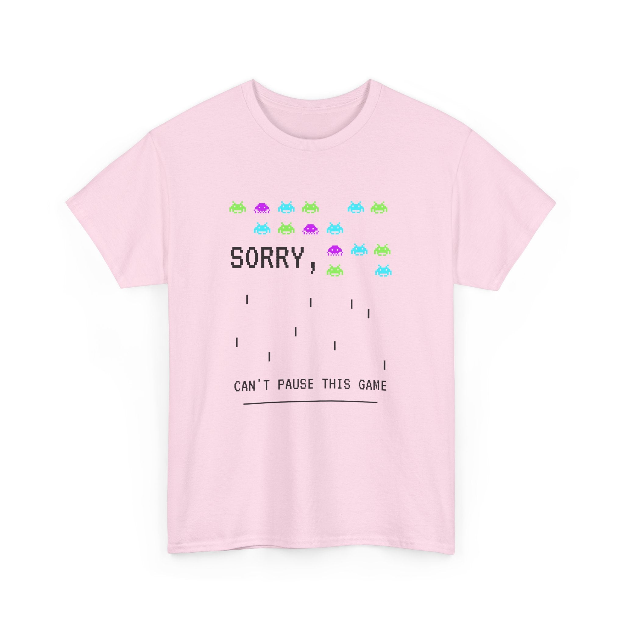 Retro Gamer Unisex Heavy Cotton Tee, Sorry Can't Pause This Game Shirt, Casual Wear T-Shirt, Fun Gaming Tee